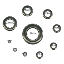 Black Nickel Plane Eyelets 3, 4, 5, 6, 7.3, 10, 12, 13.5, 15, 20, 30mm Internal Diameter Scrapbooking Accessories Knitwear Jeans