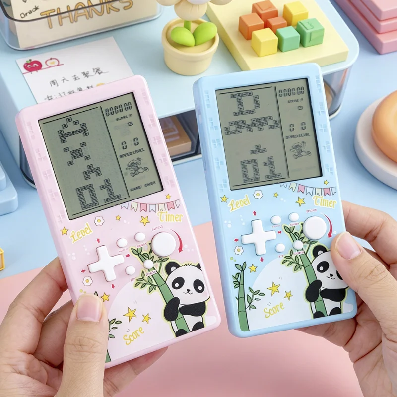 Large Display Handheld Gaming Machine 26 Built-in Retro Puzzle Games Battery Powered Pocket Portable Entertainment Console