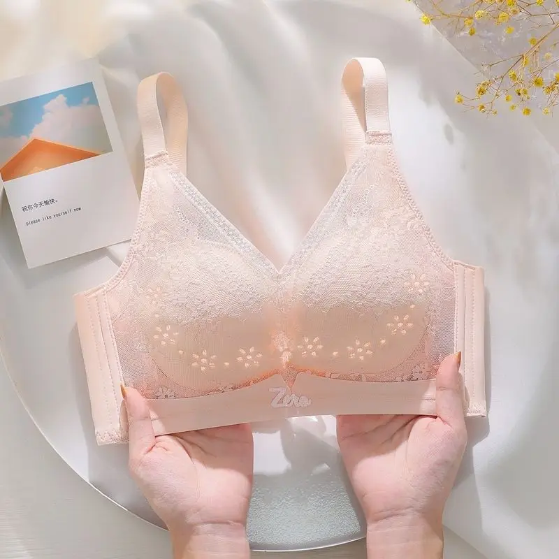 34-40BC Нижнее белье Женский тонкий дышащий кружевной бюстгальтер без оправы из стали