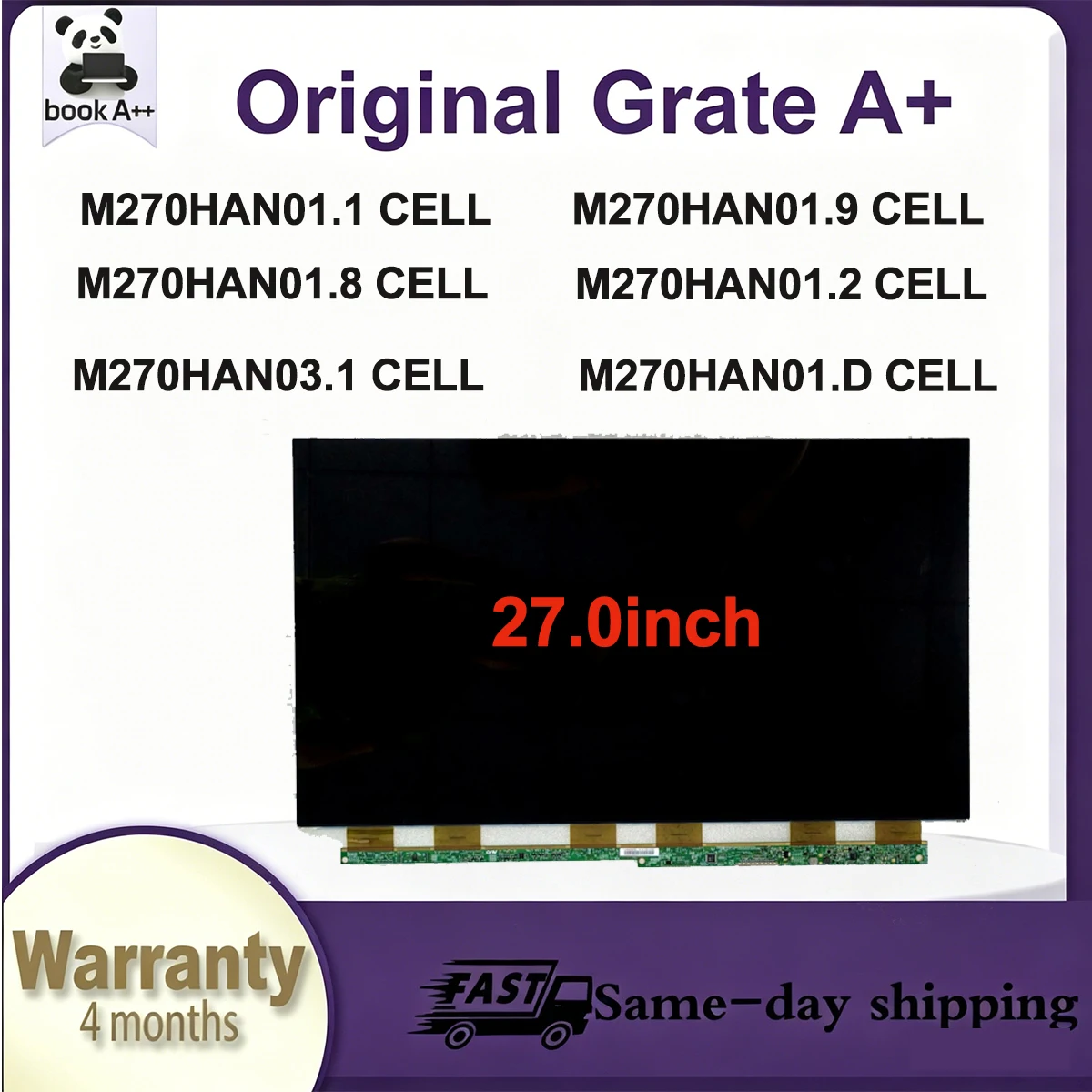 

Original New A+ 27" IPS LCD Screen Glass M270HAN01.1 CELL M270HAN01.2 M270HAN01.8 M270HAN01.9 L M270HAN03.1 M270HAN01.D