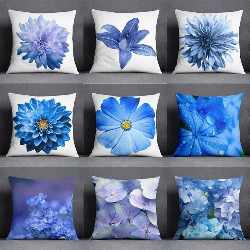 

ins pastoral flower square pillowcase sofa cushion home fabric bedroom pillow cover 45x45cm