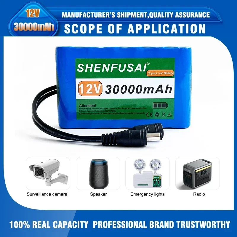 

2025 brand new 18650.30000mah lithium battery 12v, rechargeable CCTV, camera display battery replacement