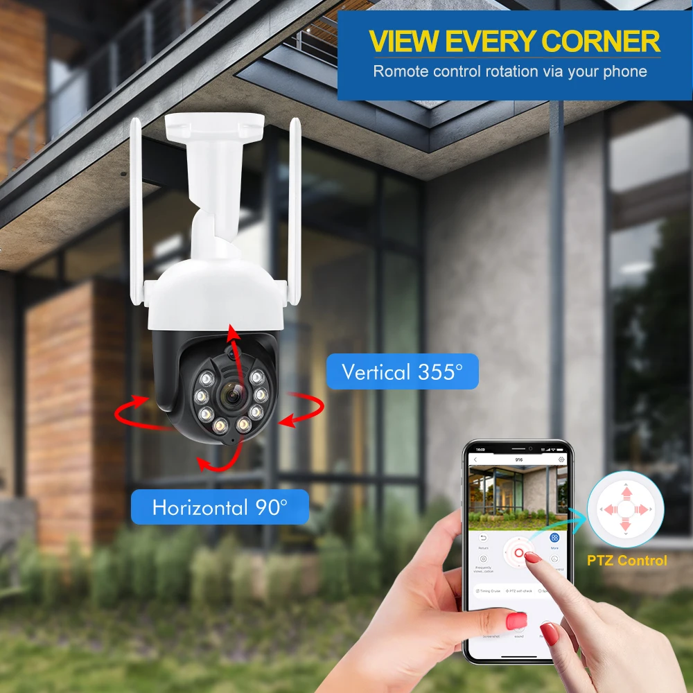 Imagem -04 - Misecu-sistema de Câmera de Vigilância ao ar Livre Sistema de Segurança sem Fio Wifi Impermeável Cctv Vídeo p 8ch Nvr Ptz