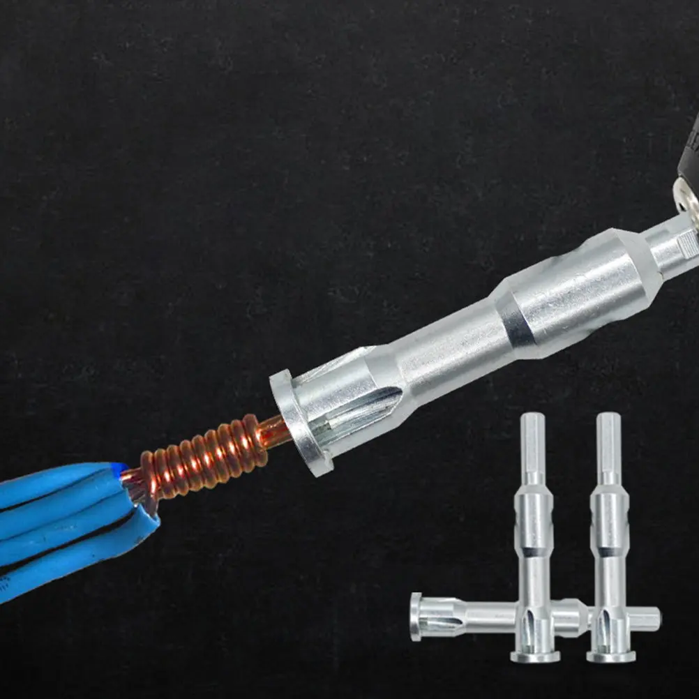 1Set Wire Twisting Tool Galvanized Steel High Wear Resistance Wire Stripper Tool for Drill Portable Manual Use Wiring Tools