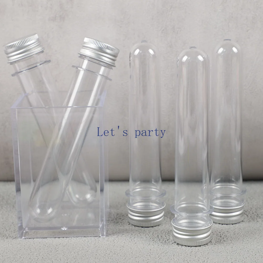 10Pcs Transparent 45ML Plastic Lab Test Tubes Candy Box Wedding Birthday Party Gift Packaging Box Baby Shower Party Decoration