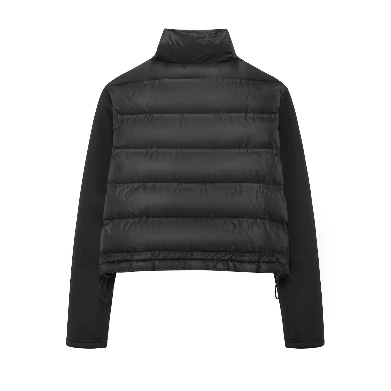 JNLEAOG Women's Faion Bla Splicing Cotton Jaet Coat Autumn New Sle Slim Fit Long Sve High Collar ort Outerwear