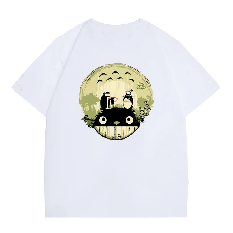 Miyazaki Totoro Summer Fashion Brand Cotton Short-Sleeved Women T-Shirt Short Sleeve Cotton Y2K Style Couple Man Women T-shirt