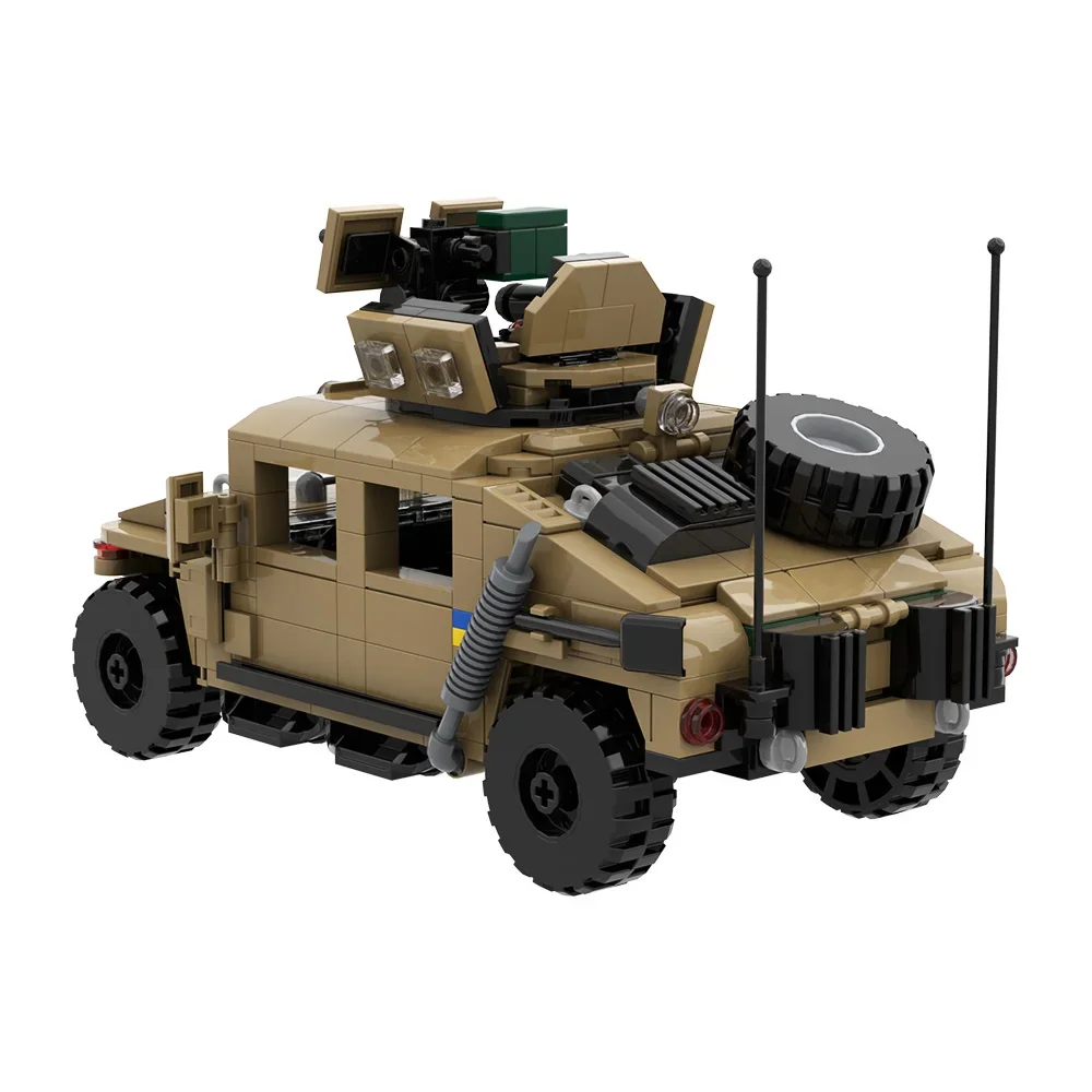Gobricks MOC 클래식 군사 hummveeeds 자동차 빌딩 블록 모델 군사화 오프로드 차량 벽돌 장난감 어린이 선물