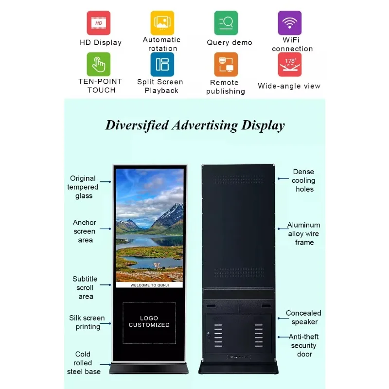 MALL AIRPORT Advertising 43inch Totem Floor Standing  Lcd,totem Digital Signage,touch Screen Electric Breast Pumps
