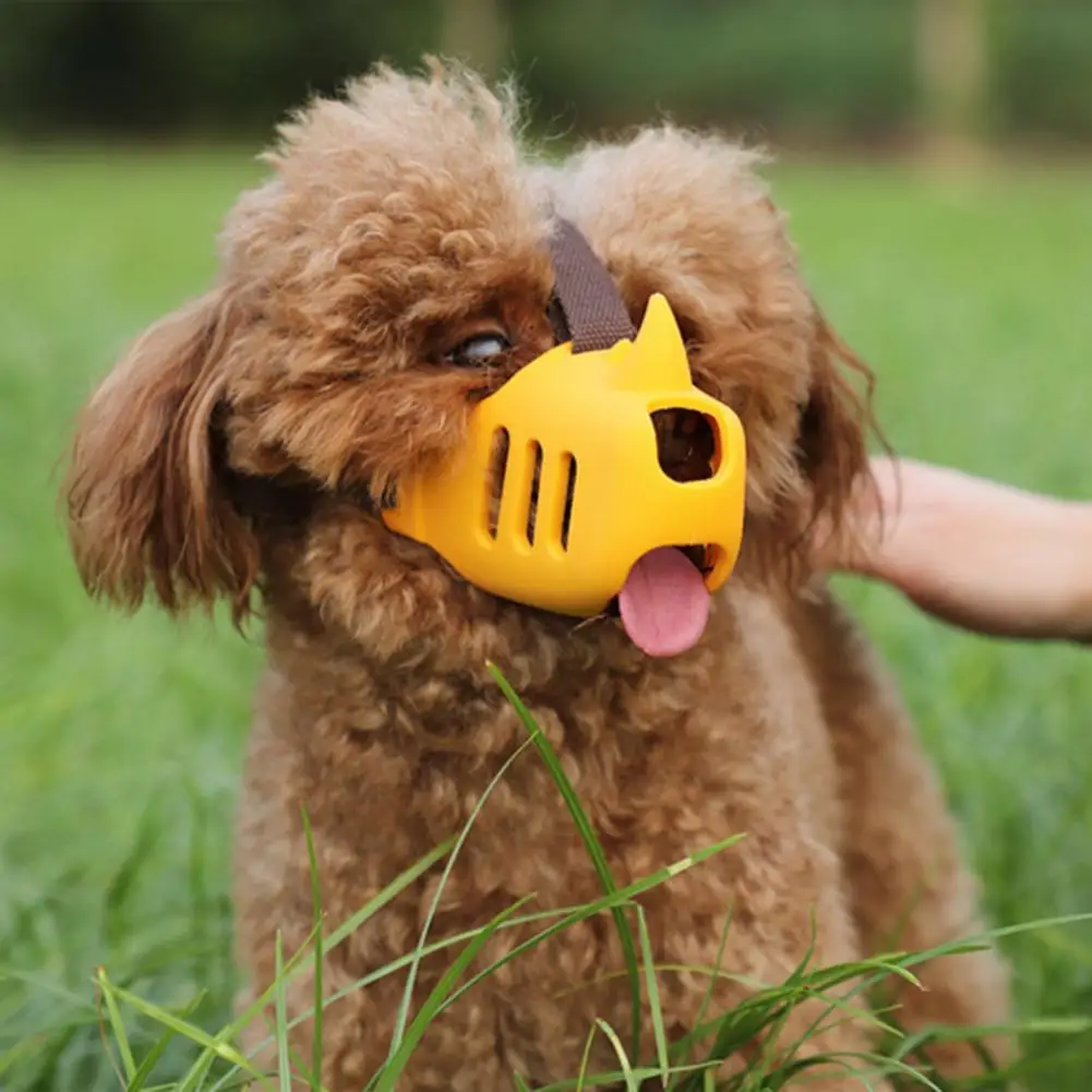 

Silicone Dog Muzzle Rhino Design Adjustable Strap Anti Bite Pet Mouth Cage Training Masks for Small Medium Large Dogs