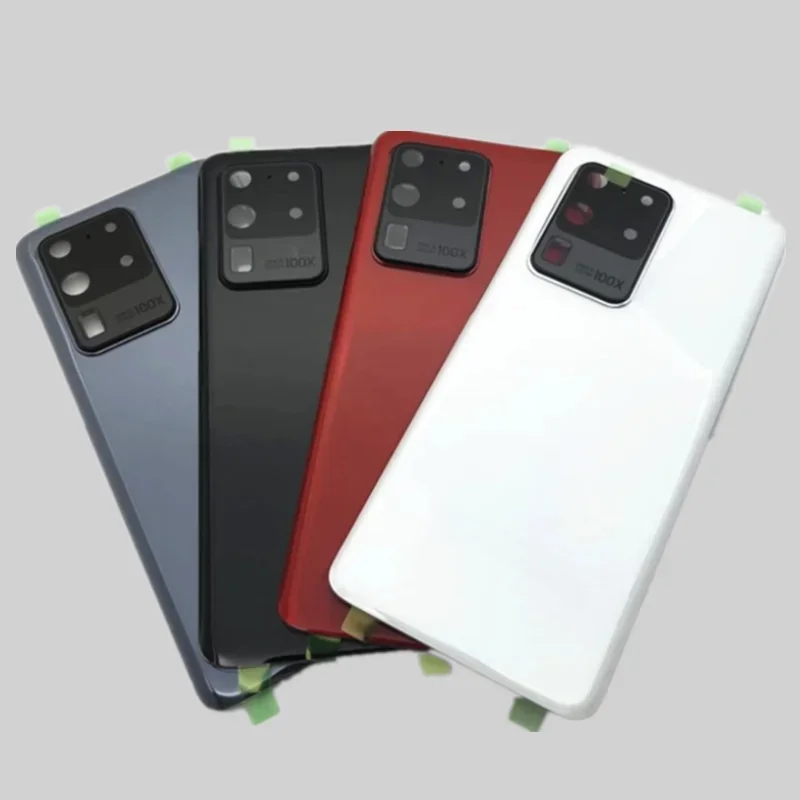 

Задняя крышка батарейного отсека, задний стеклянный корпус с клейкой наклейкой на объектив камеры, замена для Samsung Galaxy S20 ultra g988