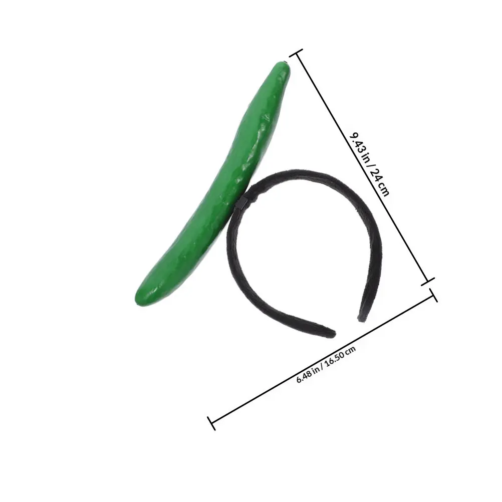 2Pcs Cucumber Costume Headband 3D Simulation Vegetable Hairband for Halloween Thanksgiving Festival Party Cosplay Adult Fun