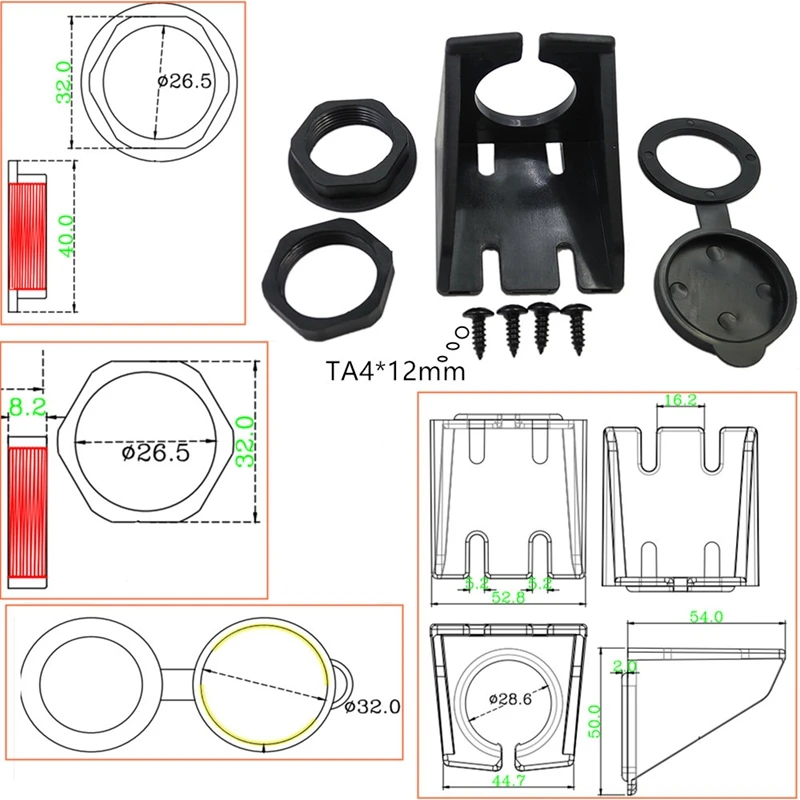 1/2M Waterproof Flush Mount USB Dock Adapter Dashboard Panel 3.0 Port Male To Female Cable Extension Cable For Motorcycle Boat