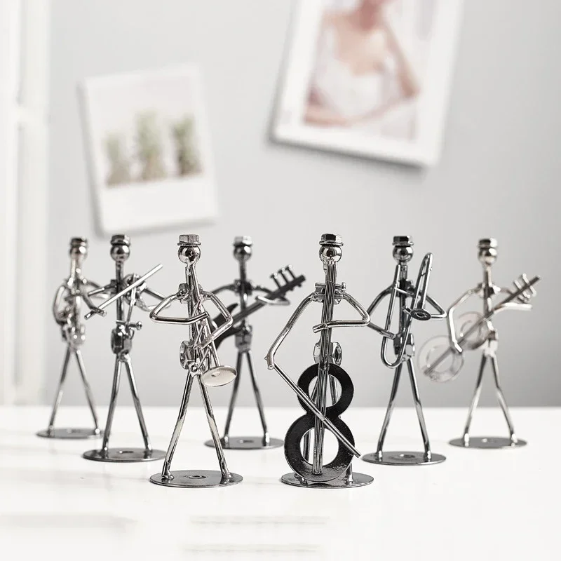 Creative Metal Figurine musical figures figurines Modern Home Decor Bookshelf room decor Office desk accessories Ornament Gift