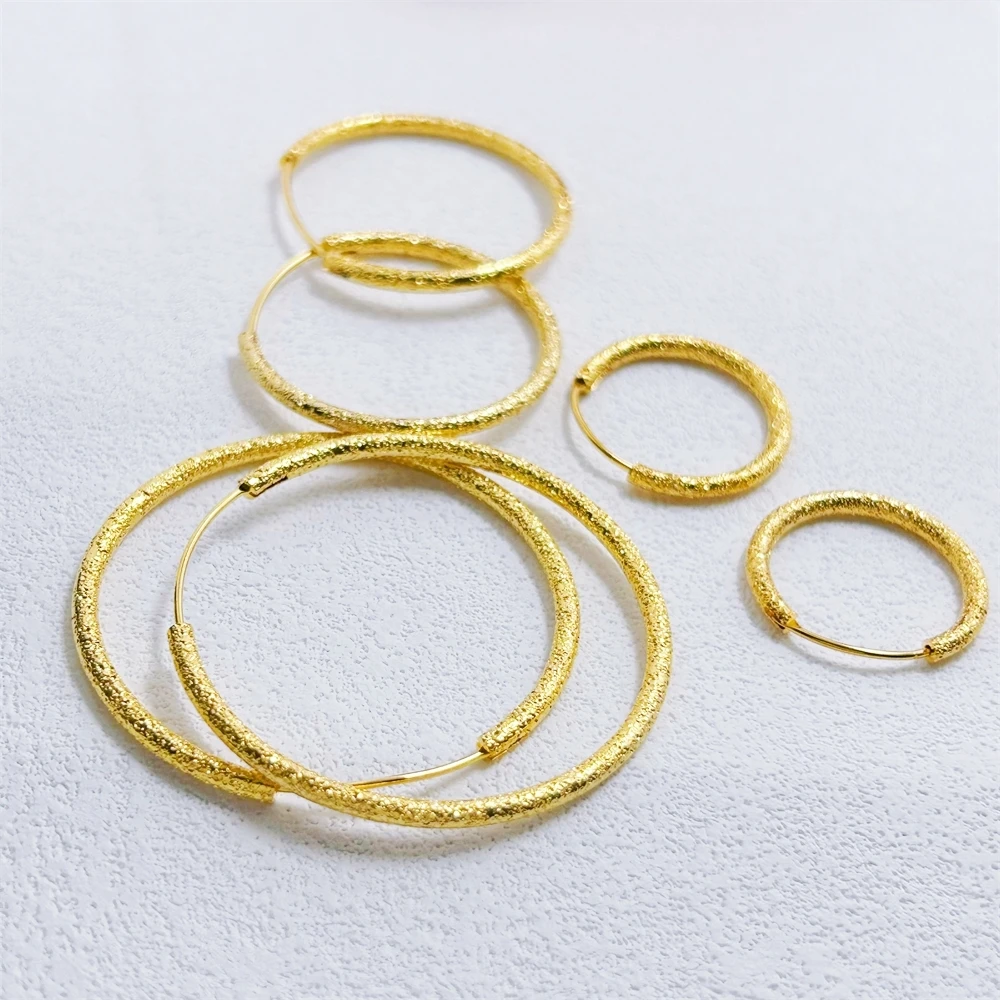 Orecchini a cerchio grandi a cerchio rotondo smerigliato Color oro per donna 20/30/40/50mm polsino dell\'orecchio accessori per gioielli di alta