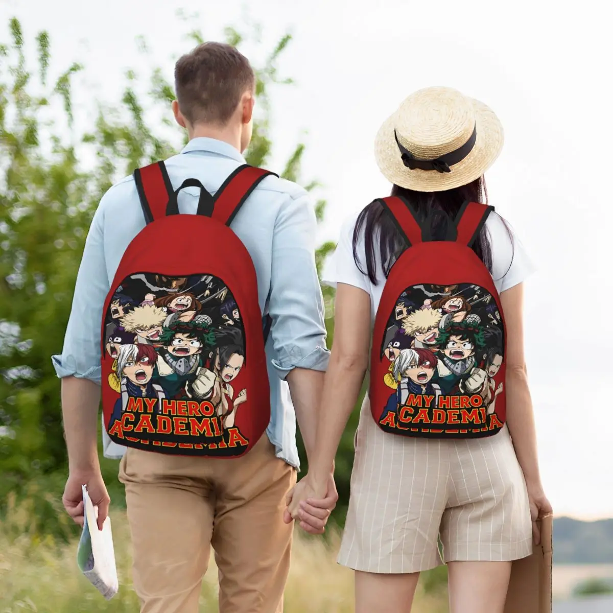 My Hero Academia 배낭 남성용 여성용 멋진 학생 작업 데이 팟 애니메이션 대학 숄더 백 스포츠