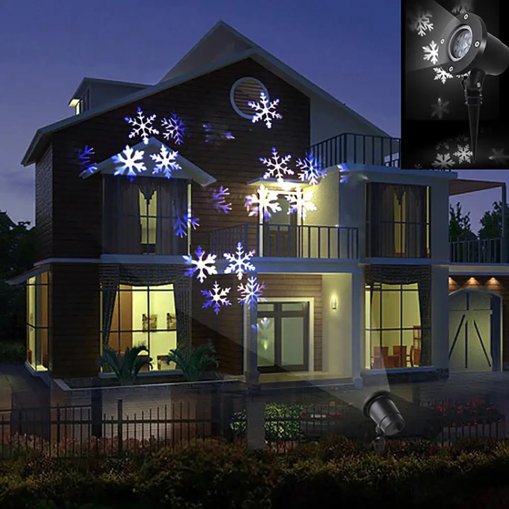 Solar Snowflake Light Outdoor Waterproof Led Light Christmas Dynamic LED Solar Snowflake Projector for New Year Decor