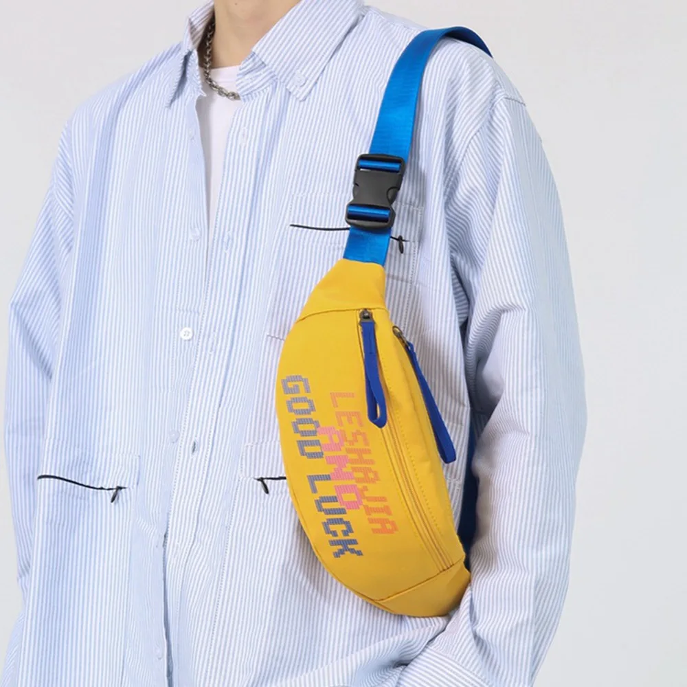 

Fashion Large Capacity Sports Chest Bag Nylon Waterproof Man's Fanny Pack Phone Pouch Multifunctional Male Waist Bag Unisex