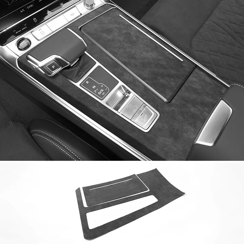 

For Audi C8 A6 A7 S6 S7 (2018- ) Center Console Gear Shift Panel Trim Sticker Made of Alcantara Car Interior Tuning Accessories