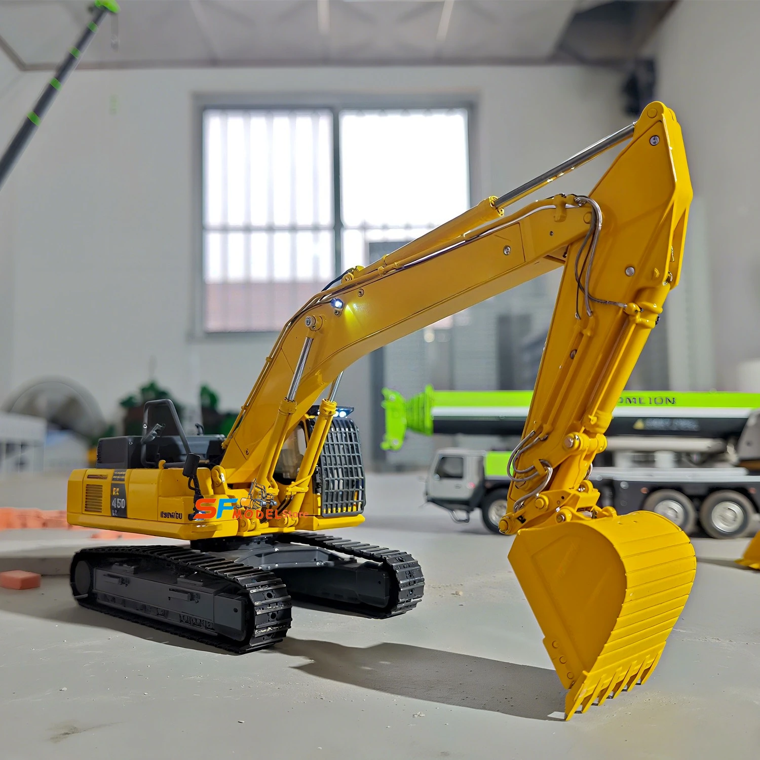 PC450 Mini Excavator 1/50 Electric RC Excavator Metal Model Desktop Mini Remote Control Excavator Engineering Machinery Toy Gift