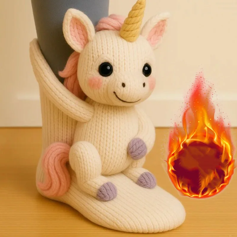 

Теплые плюшевые вязаные носки с 3D животными, рождественские нескользящие носки-тапочки для женщин и мужчин, уютные домашние домашние тапочки, новинка, подарок