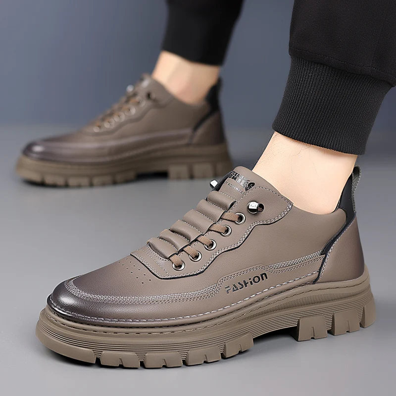 

High-quality Men's Autumn Comfortable Anti Slip Wear-resistant Low Cut Workwear Shoes Fashionable New Men Lace Up Casual Sports