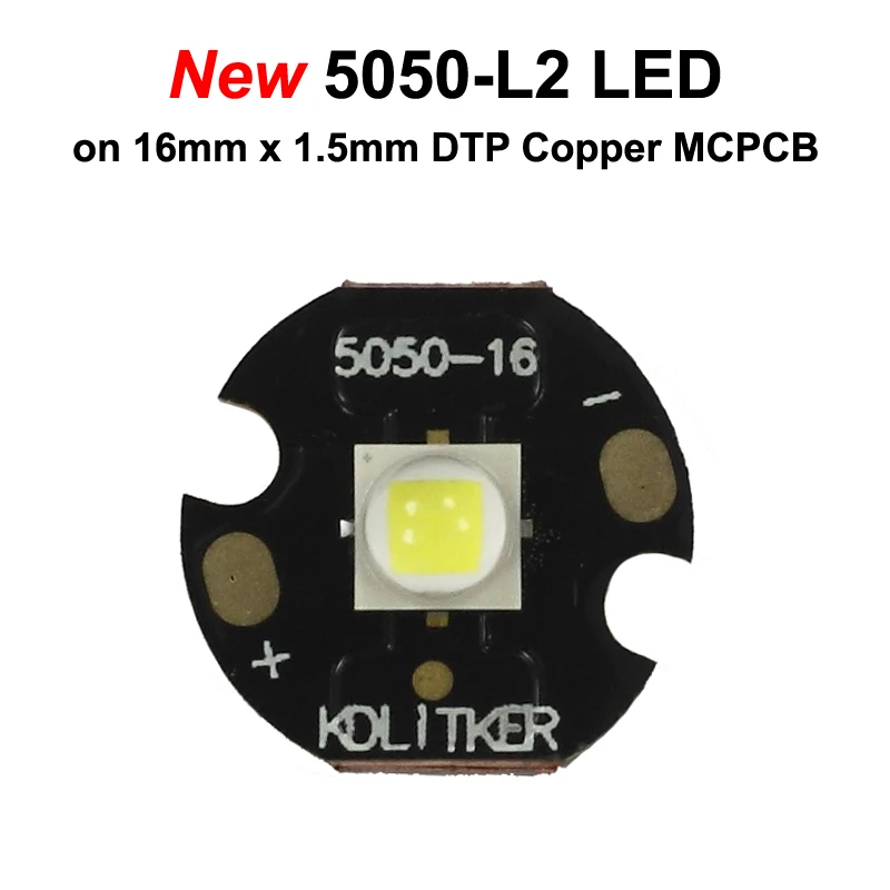 New 5050-L2 10W 1052 Lumens 6500K 5000K 4000K 3000K SMD 5050 LED Emitter on KDLITKER DTP Copper MCPCB Flashlight DIY