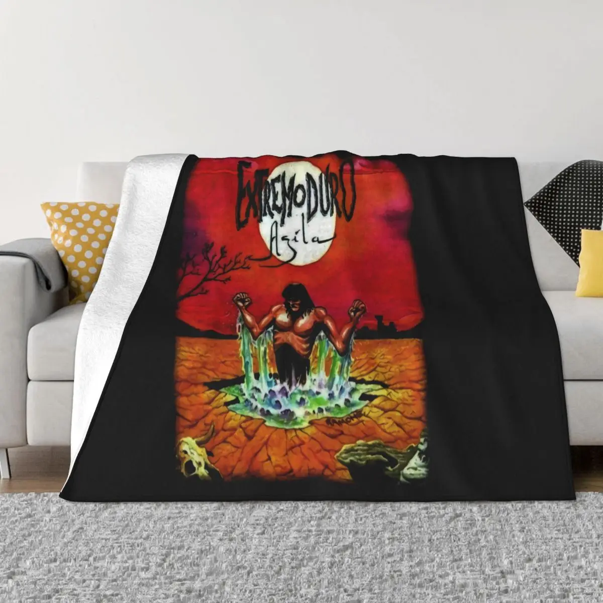 Extremoduro Agila By Cul Music Hard Rock Lin Mex006 Music Humour Movie Men Interested Pictures Slim Fit Punk Throw Blanket