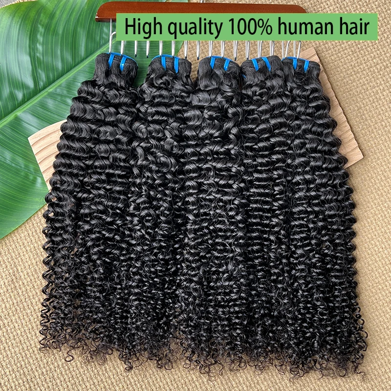 

18A Необработанные глубокие вьющиеся пучки Наращивание человеческих волос 30-дюймовые пучки Вьющиеся пучки волнистых волос Мягкие бирманские вьющиеся пучки Полная голова