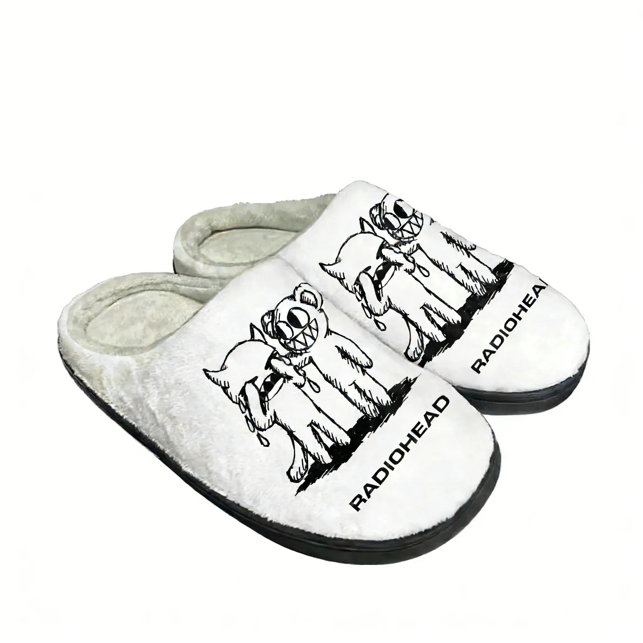 

Radiohead Rock Band Cotton Shoes Family Slippers Mens Womens High Quality Plush Bedroom Casual Warm Shoes Customized Slipperscus