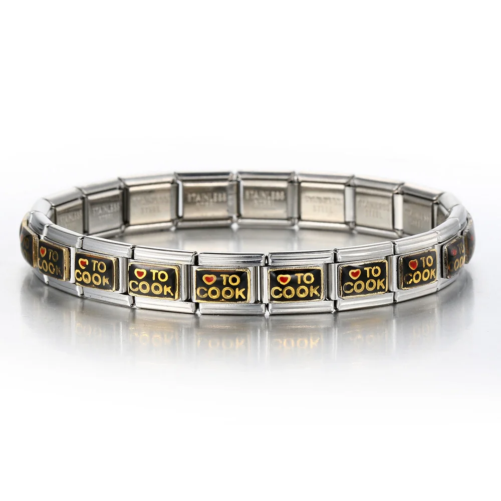 Colorful LOVE Words Rainbow Charm Italian Links Fit 9mm Bracelet Stainless Steel Women Men Jewelry DIY Making Bangle