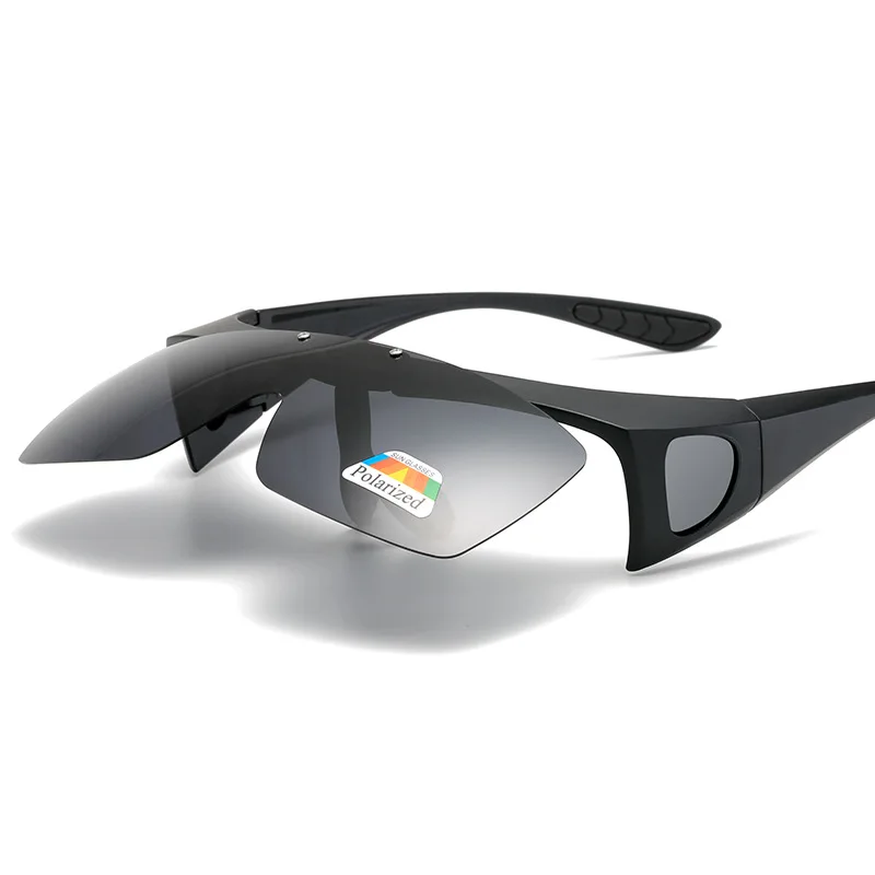 Men Fishing Cycling Polarized Sunglasses Women Night Vision Driving Sun Glasses Flip Up Wear Over Myopia Eyewear Glasses