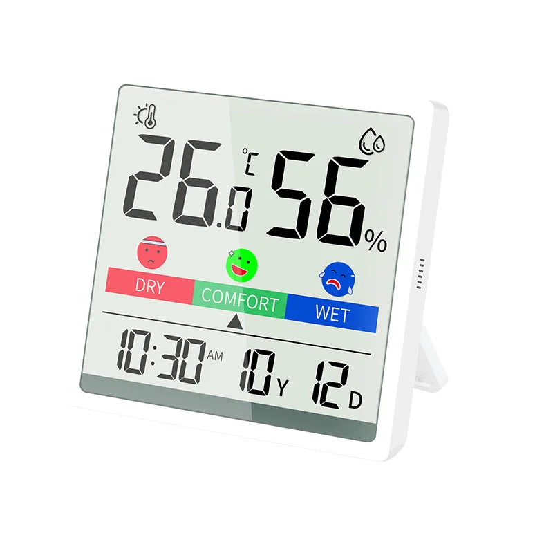 Indoor Thermohygrometer Electronic Thermometer Household Hygrometer Digital Clock Temperature and Humidity Meter