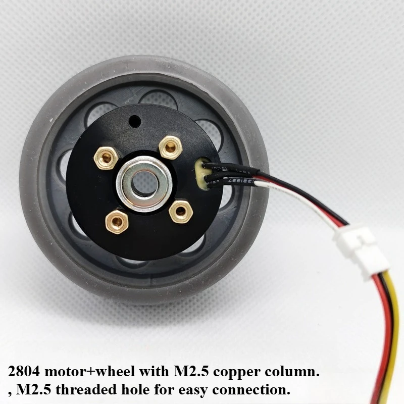 2804 Motor with Tire Encoder 3D Printing Hub Motor Anti-slip Ring Small Wheel Foot Robot Hollow Shaft