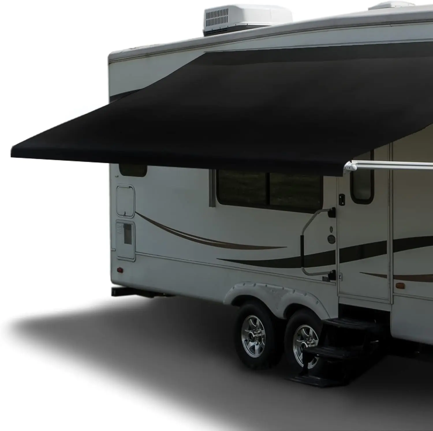 

RV Awning Fabric Replacement | Universal Fit | 8-22ft Sizes | Heat Sealed Vinyl (8' - Actual Width 7' 1', Solid Black)…