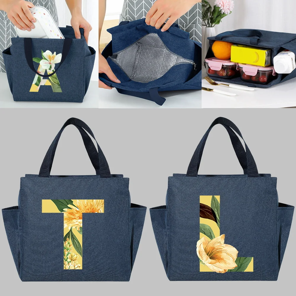 Insulated Lunch Cooler Bag Floral Series Dinner Bags Multifunction Large Capacity New Portable School Picnic Thermal Food Packs