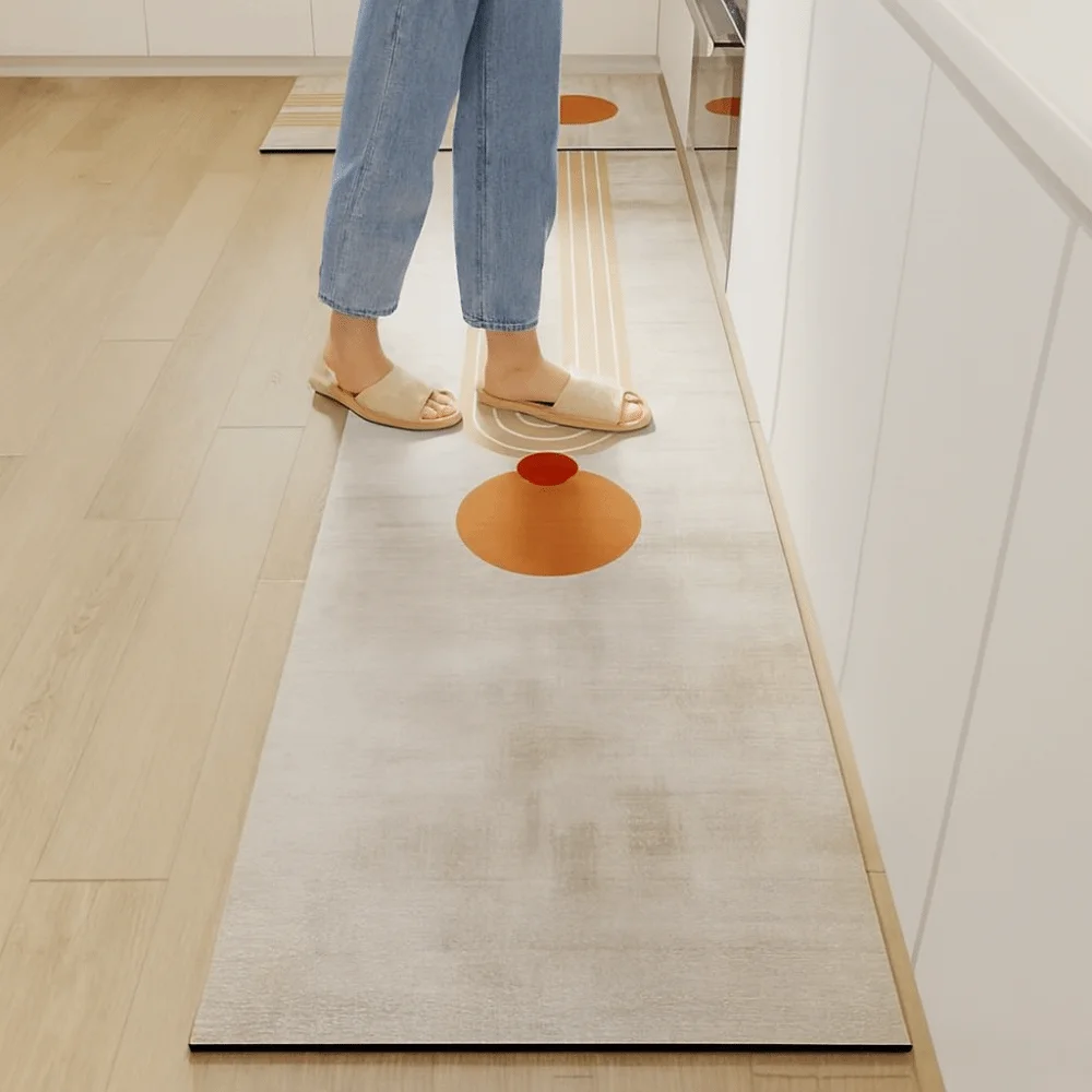 

Практичный кухонный коврик с геометрическим узором, впитывающий влагу, удлиненный, мягкий, противоскользящий, для прихожей