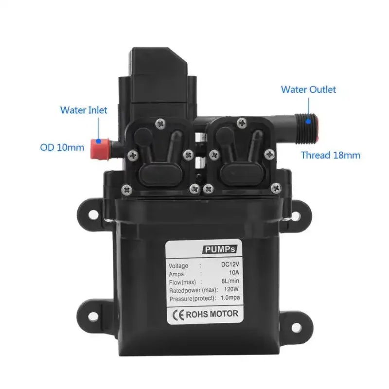 Durable High Pressure Diaphragm Water Pump DC 12V 120W High Pressure Self-priming Diaphragm Water Pump With Automatic