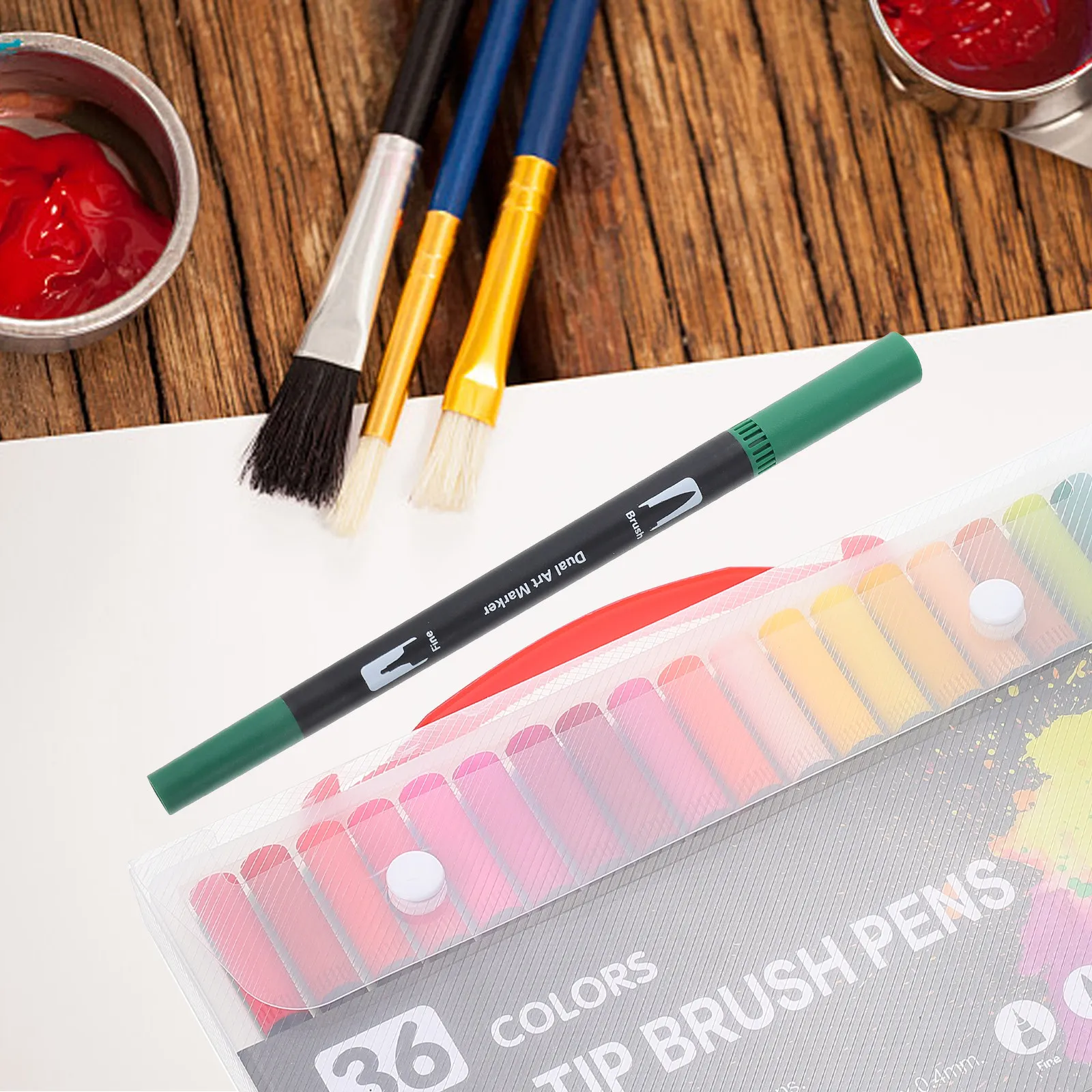 36pcs Dual Tip Marker Portable Coloring Pen For Students Artists Multi-Function Smooth Painting Pen Comfortable Grip
