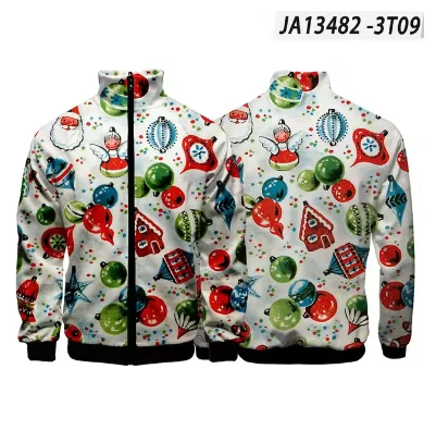 2024 The most popular Funny Christmas Men's Zipper Jacket for Father and Son 3D Y2K Clothes Warm Gift