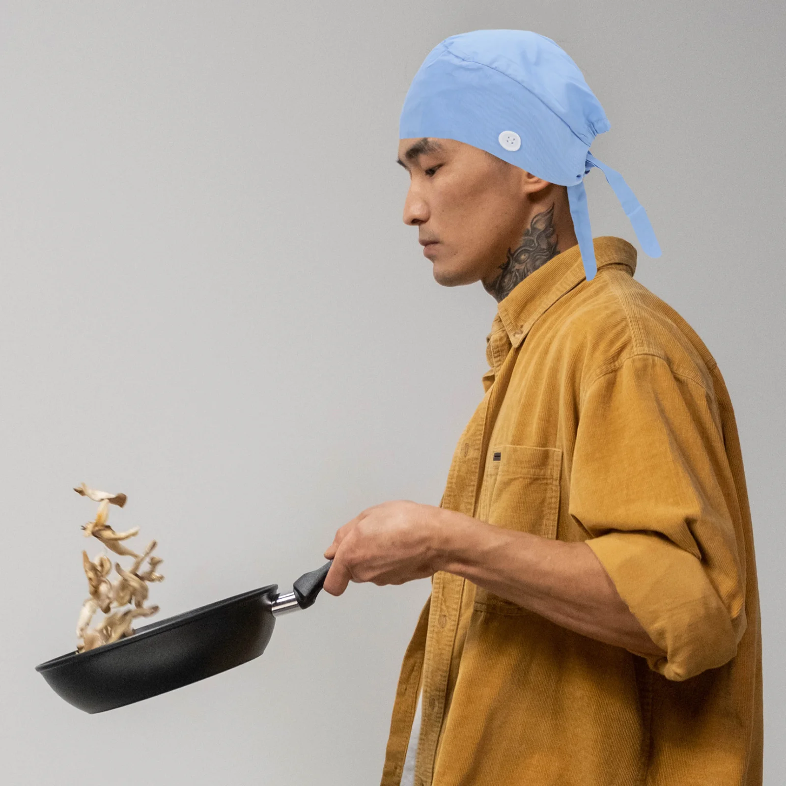 

Adjustable Cotton Work Cap for Men Women Tie Hat with Button Chef Hat Hair Covers Scrub Cap Mens Sweatband