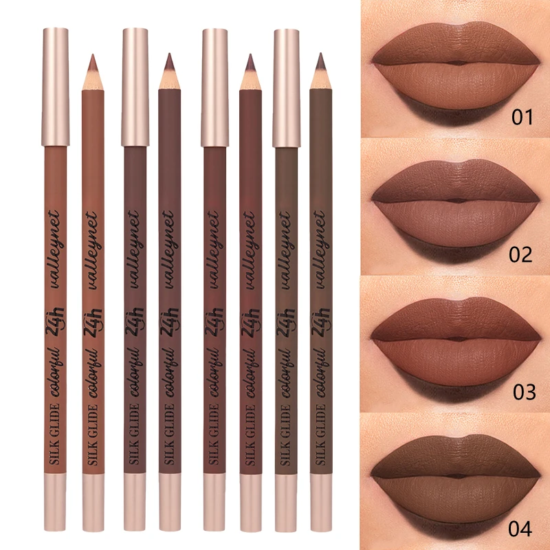 Nude Matte Lip Liner Makeup Set - Long-Lasting Natural Matte Waterproof Effect, Long-Lasting Easy-To-Color Non-Smudge Lip Liner,