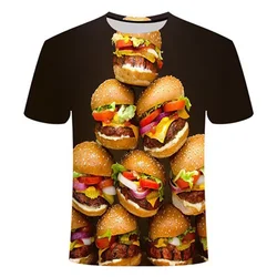 Funny Hamburger T-Shirts Food 3D Print Streetwear Men Women Casual Fashion Oversized O-Neck T Shirt Kids Tees Tops Man Clothing