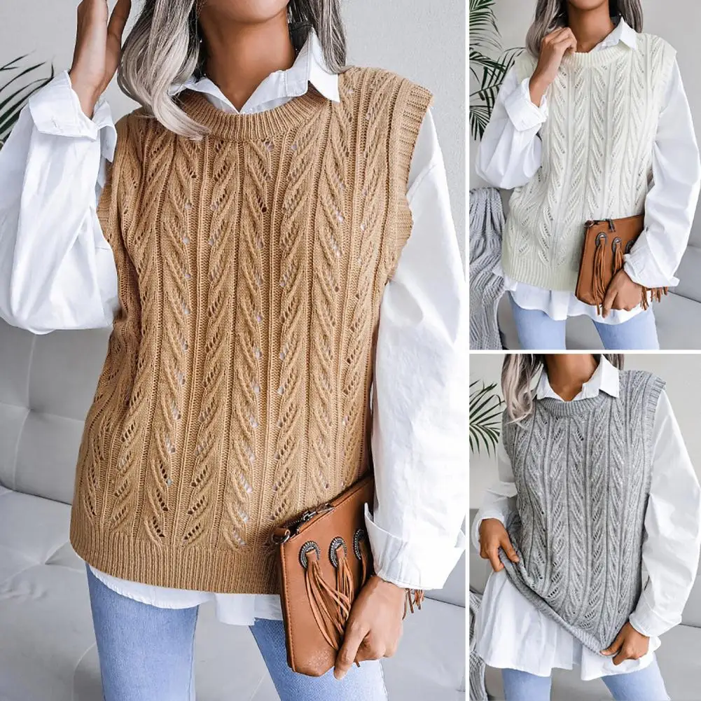 Knitted Vest Women Spring Autumn Vintage Casual Preppy Style Sleeveless Sweater Female Korean Fashion Loose All-match Waistcoat