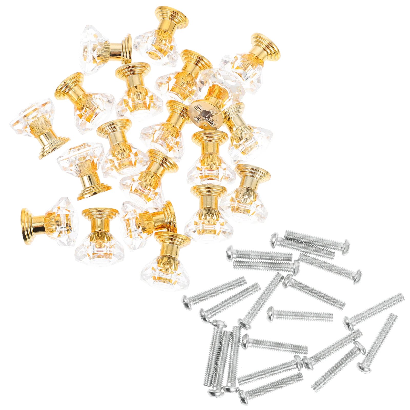 

20pcs Plastic Drawer Knobs Cabinet Handles Small Pulls Golden Base 19mm For Cupboards Wardrobes Shoe Cabinets Bookcases