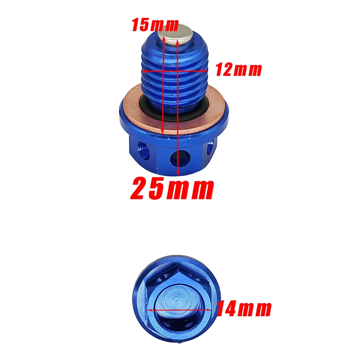 M12xP1.5 Magnetic Oil Drain Plug Bolt Screw For Yamaha YZF-R3 YZF-R25 MT-03 MT-25 YZ250 YZ250X XT250X WR250R WR250X Serow 250