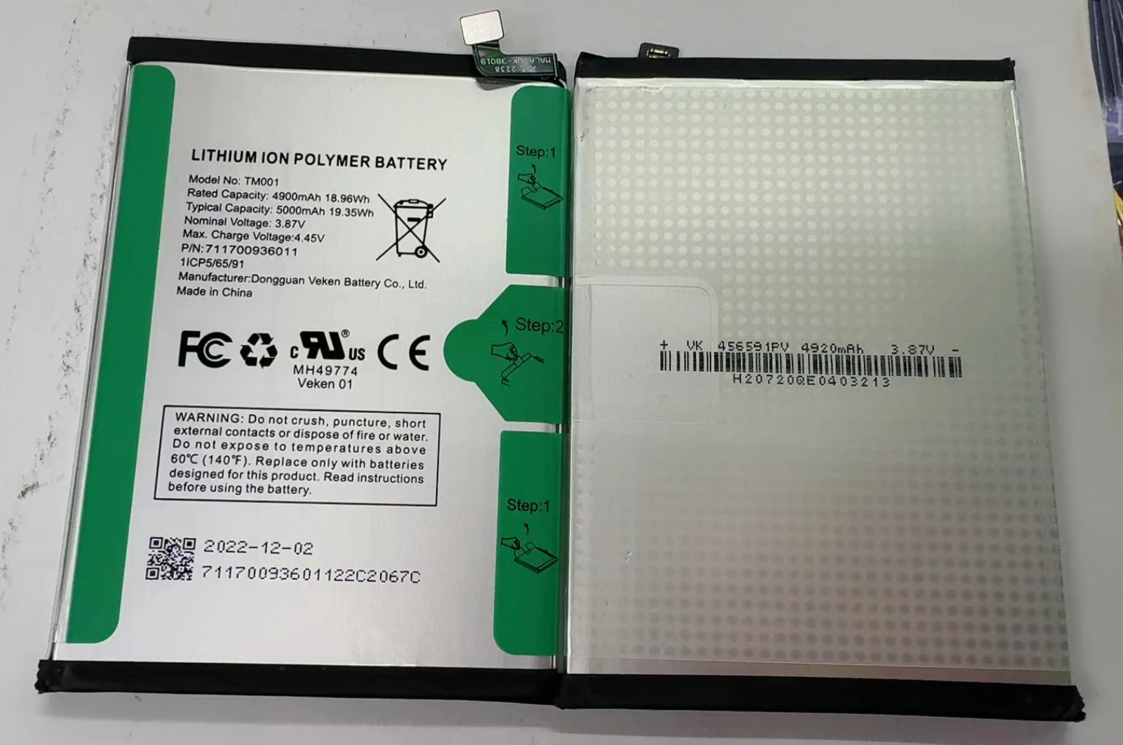 Original New Spot 5000mAh TM001 Battery For REVVL 6 Pro/Revvl V Plus 5G Battery