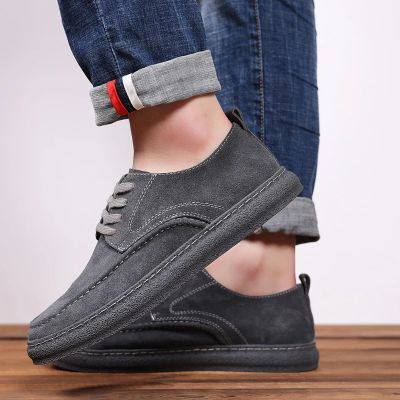 

Men's frosted leather shoes Fashionable minimalist British style Youth Outdoor Leisure Party Walking daily office men's shoes