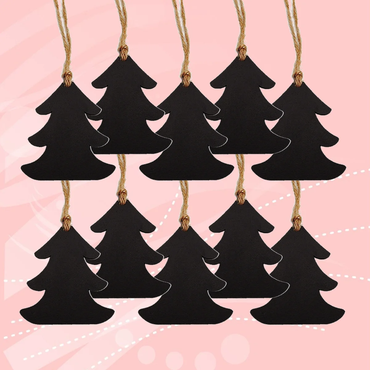 

10Pcs Hanging Mini Blackboard Signs Poplar Plywood Creative Xmas Design Jute Twine Table Numbers Gift Tags Home Decor