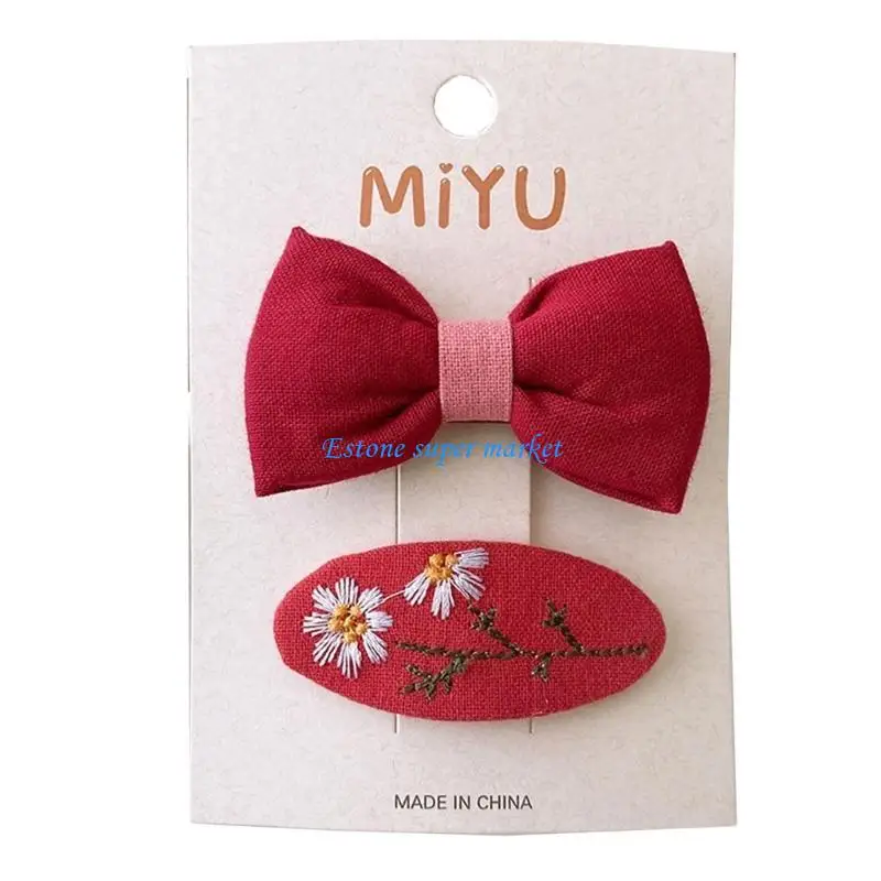 

090B 2Pcs Themed Bowknot Hair Clips Hair Accessory Hair Clip Christmas New Year Hairpin Gifts for Girl Headwear Barrettes